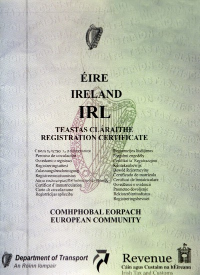 Photo of an Irish logbook